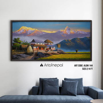 ALOM144- Village by the Peaks of Annapurna
