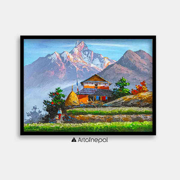 ALOM38- Mt.Machhapuchhre with Hills and Village