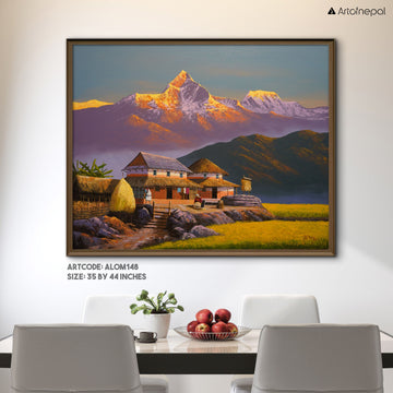 ALOM148-Morning Light in Annapurna Village