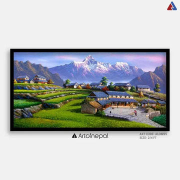 Discover the Timeless Beauty of Nepal with Hand-Painted Landscape Art - Artofnepal
