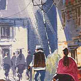 AASY07 - A narrow street between Nepali houses
