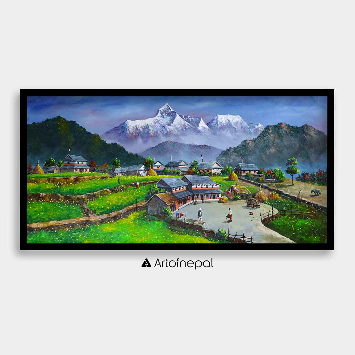 ALBT02 - Snow capped Mt.Annapurna and Village lifestyle