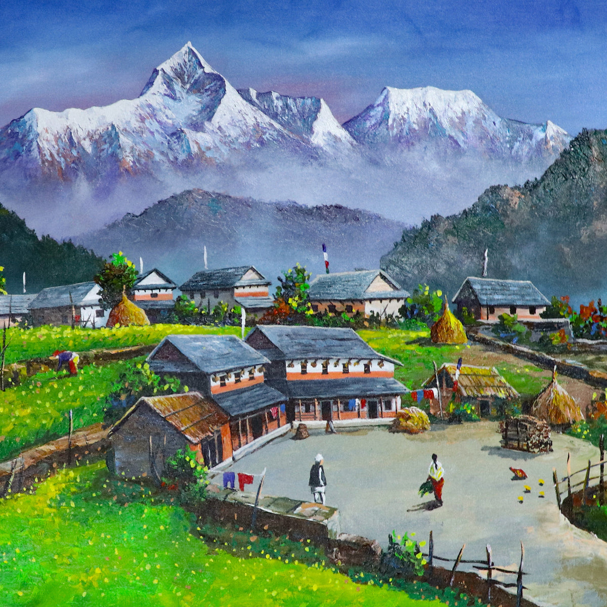 ALBT02 - Snow capped Mt.Annapurna and Village lifestyle