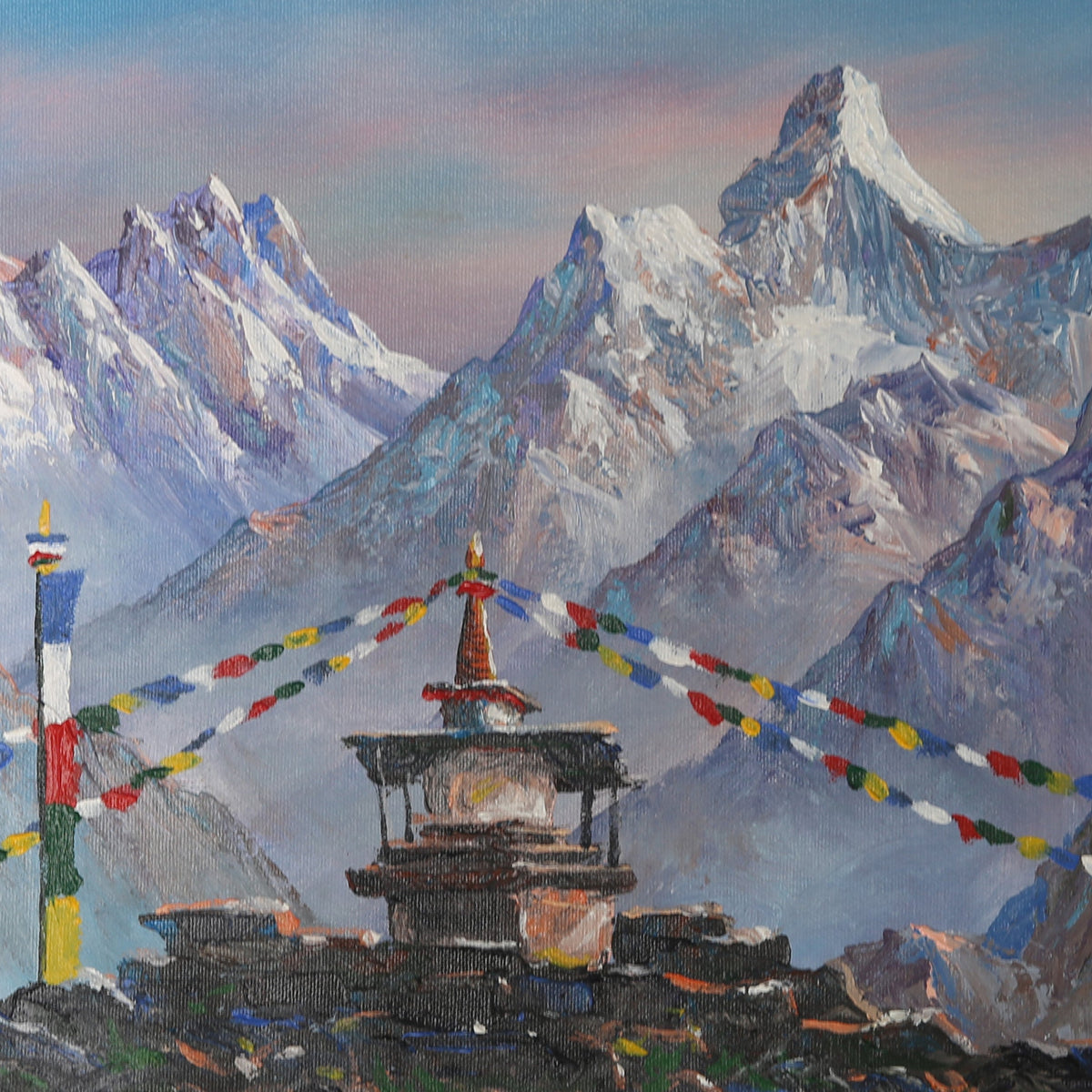 ALBT19 - Mt. Everest, Ama Dablam and a small Stupa