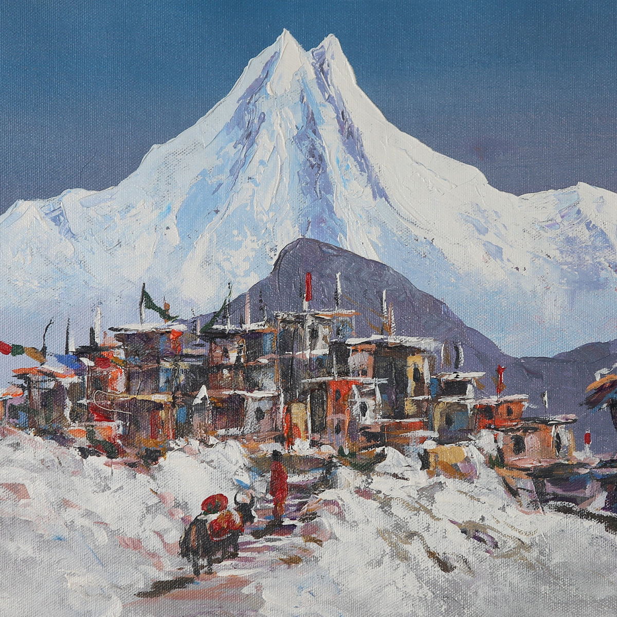ALBT24 - Scenery of Mt.Manaslu and Stupa