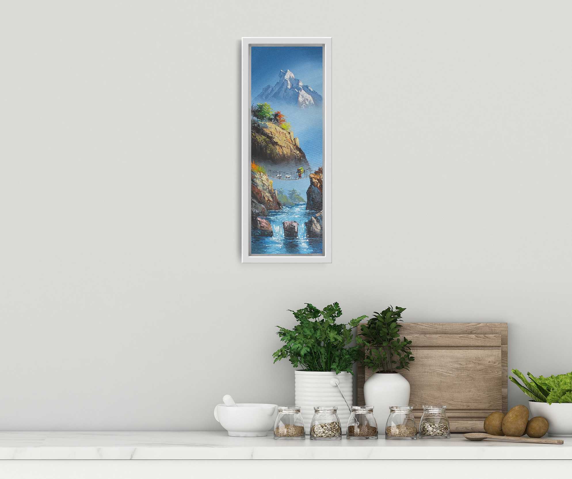 ALJC24 - Mt.Machhapuchhre and a clear flowing river