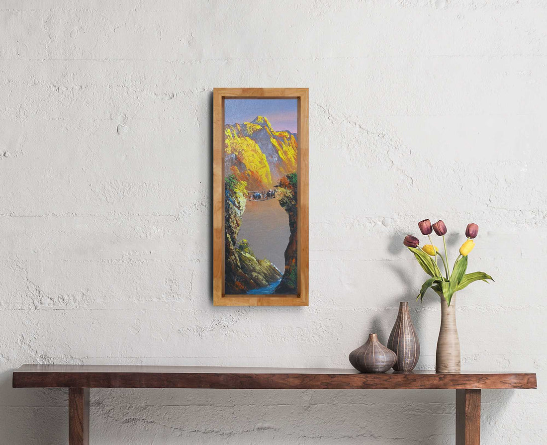 ALJC36 - Sunset over Mt.Everest and a small bridge