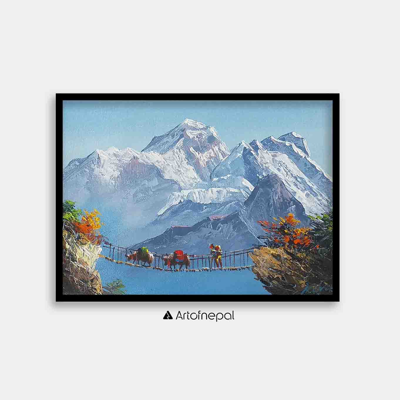 ALJC59 - A clear view of snow capped Mt.Everest
