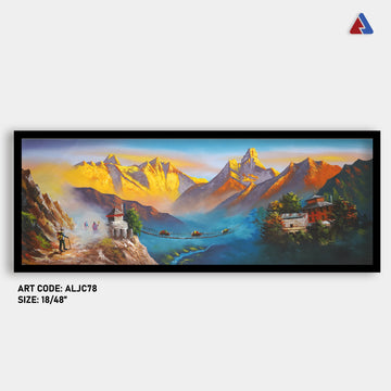 ALJC78- Golden sunrise on the Himalayas