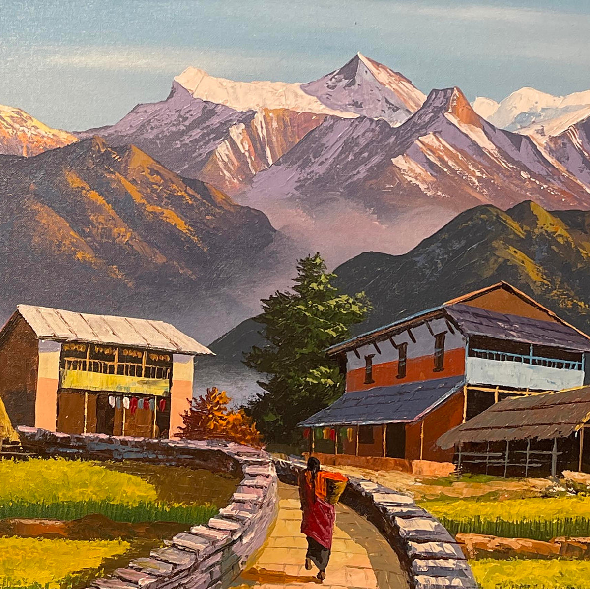 ALOM134- Mt.Machhapuchhre and Annapurna range seen from Village