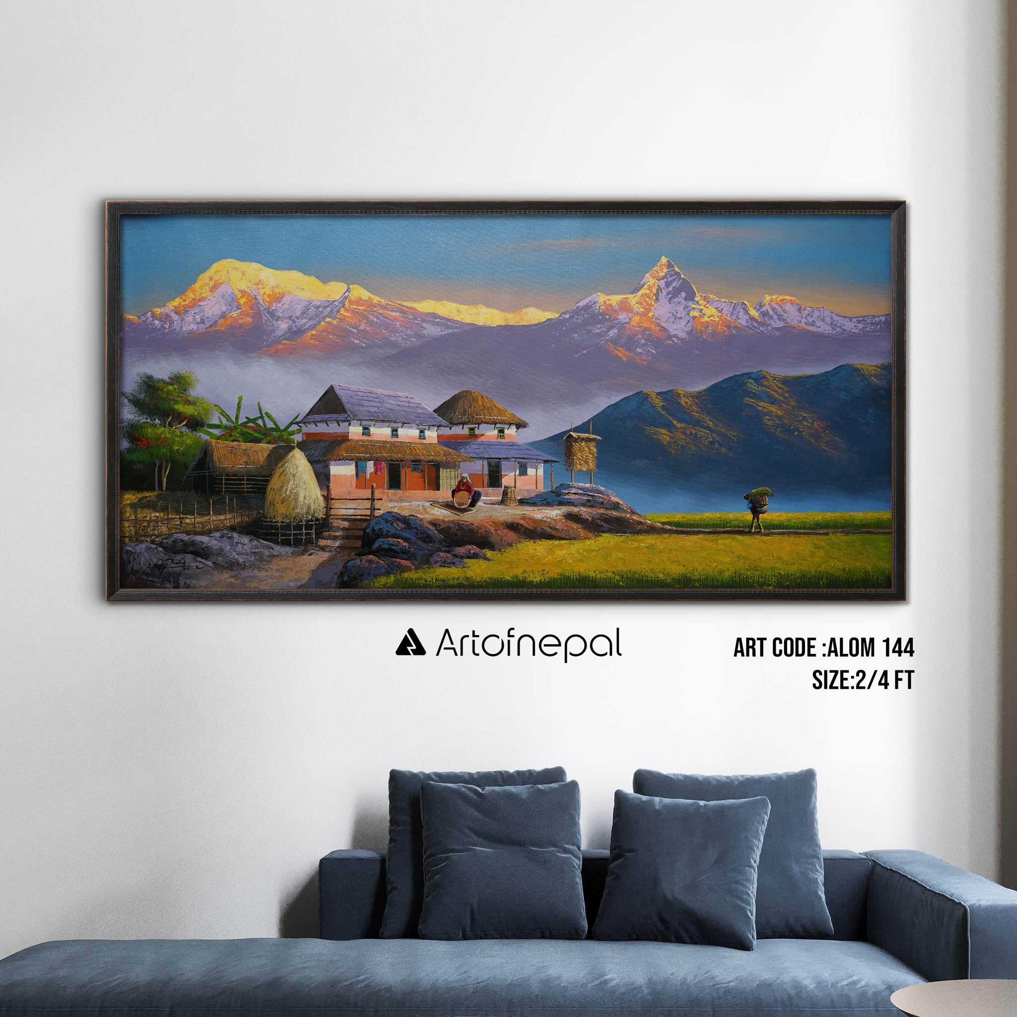 ALOM144- Village by the Peaks of Annapurna