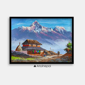 ALOM35-  Mt. Annapurna and Nepali House