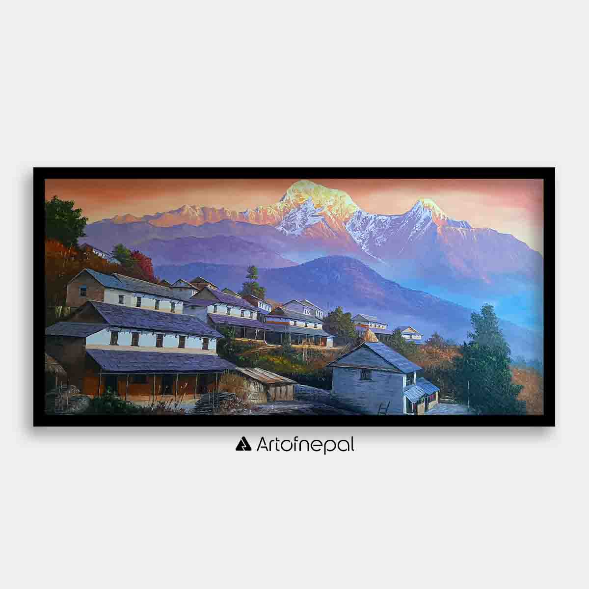 ALOM67- View of Annapurna range form Nepali Village
