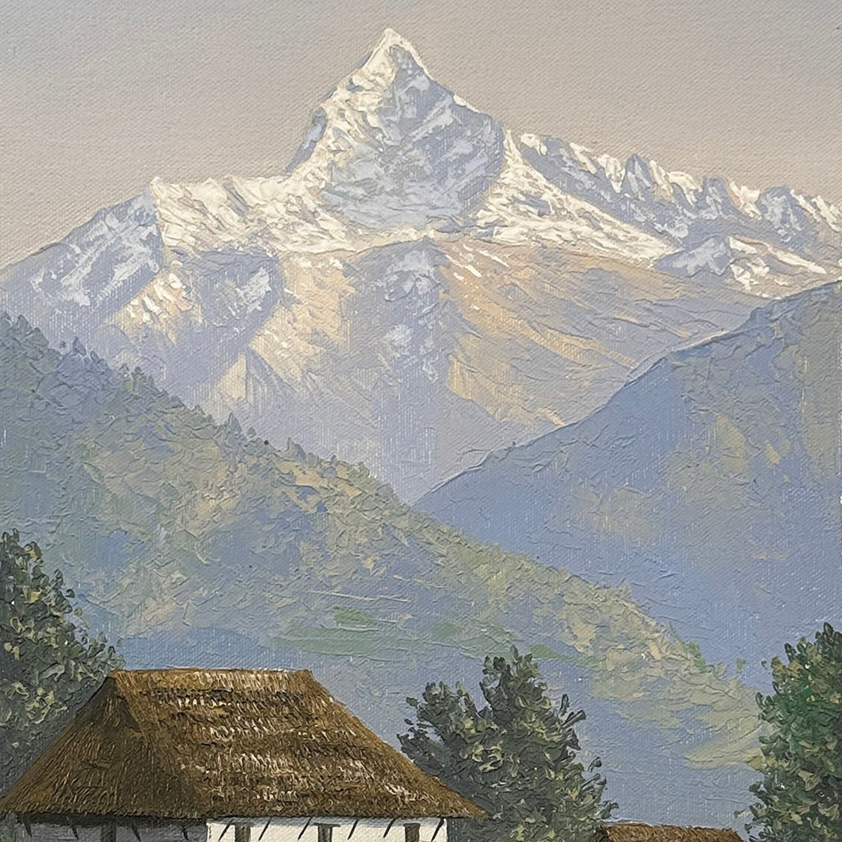 OLJT10 - Annapurna range, Hills and Nepali house