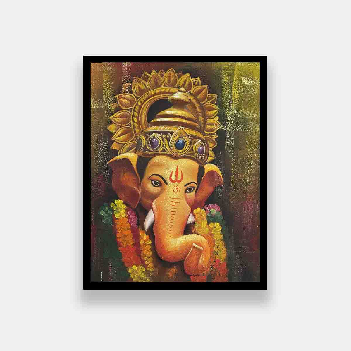 AAJT01 - A detailed painting of Lord Ganesh painting - Artofnepal