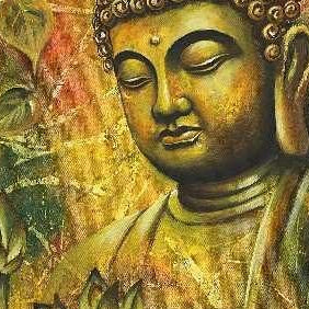 AAJT06 - An abstract nature painting of Gautam Buddha painting - Artofnepal