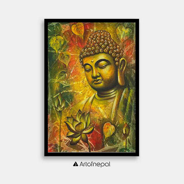 AAJT06 - An abstract nature painting of Gautam Buddha painting - Artofnepal