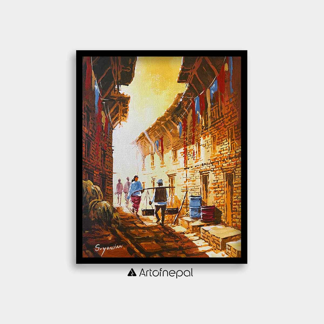 AASY01 - A small street in Nepal - Artofnepal