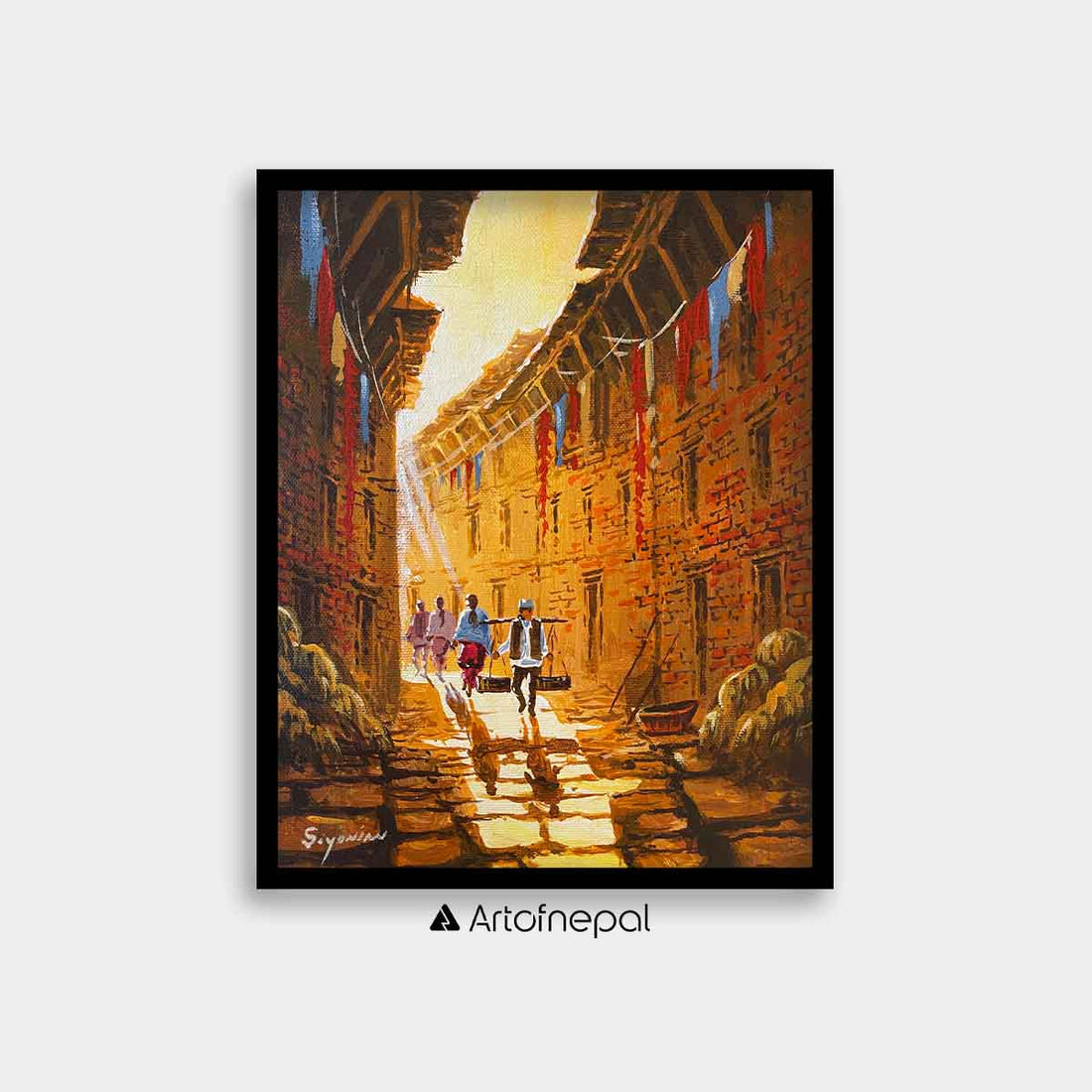 AASY02 - Sunset in the street of Nepal - Artofnepal