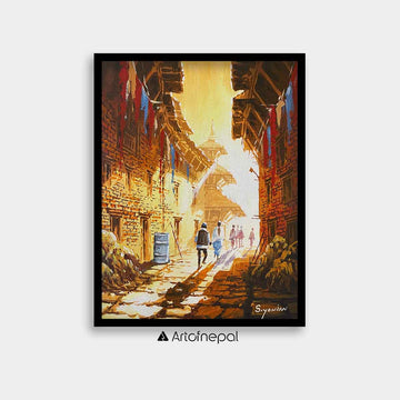 AASY05 - Morning sun in the streets of Nepal - Artofnepal