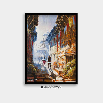 AASY06 - Nepalese people on their way to the temple - Artofnepal