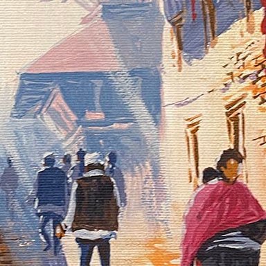 AASY08 - A narrow street with people walking - Artofnepal
