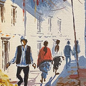 AASY11 - Morning in the street of Nepal - Artofnepal