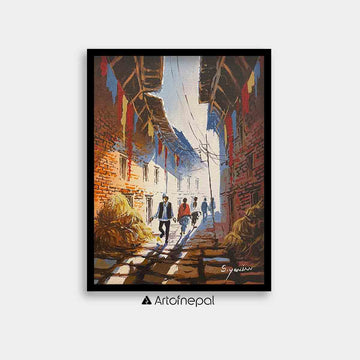 AASY11 - Morning in the street of Nepal - Artofnepal