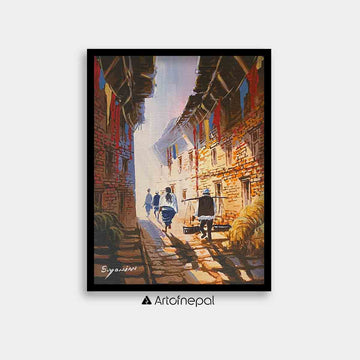 AASY14 - Morning sunrays over the houses of Nepal - Artofnepal