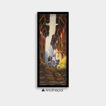 AASY16 - A narrow street in Nepal - Artofnepal