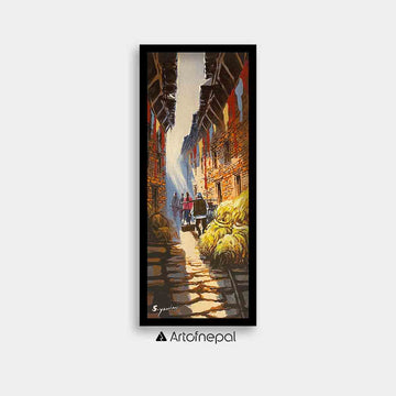 AASY17 - Beautiful sunrays in the street of Nepal - Artofnepal