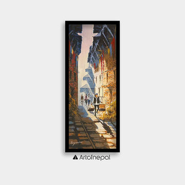 AASY18 - Carrier in a narrow street of Nepal - Artofnepal