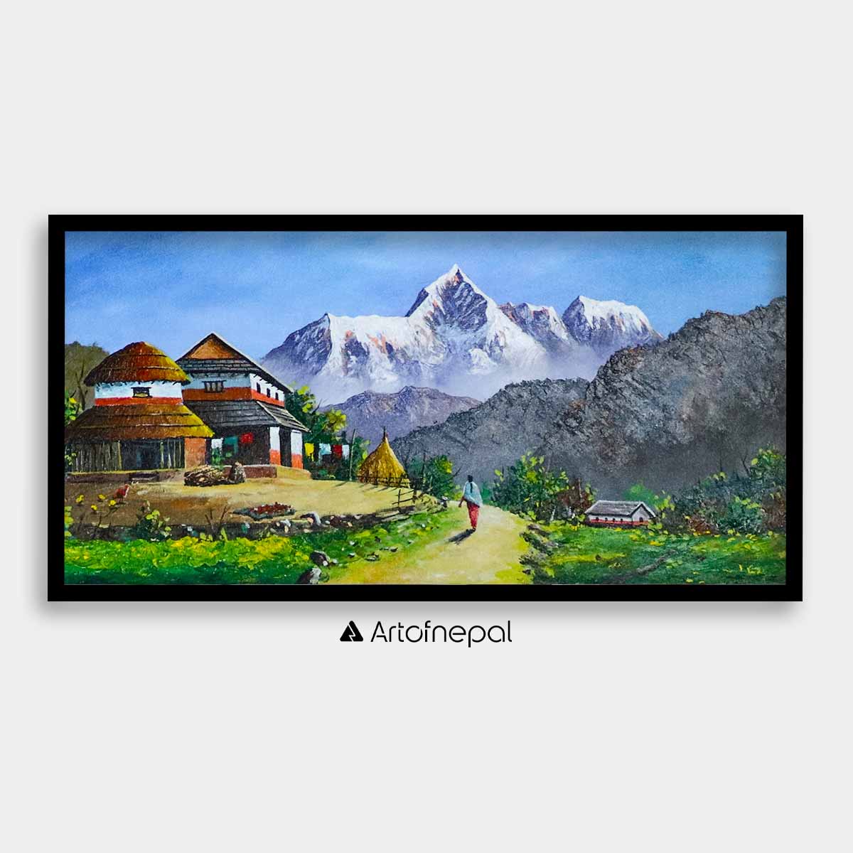 ALBT06 - Mt.Annapurna and Hills near Village - Artofnepal
