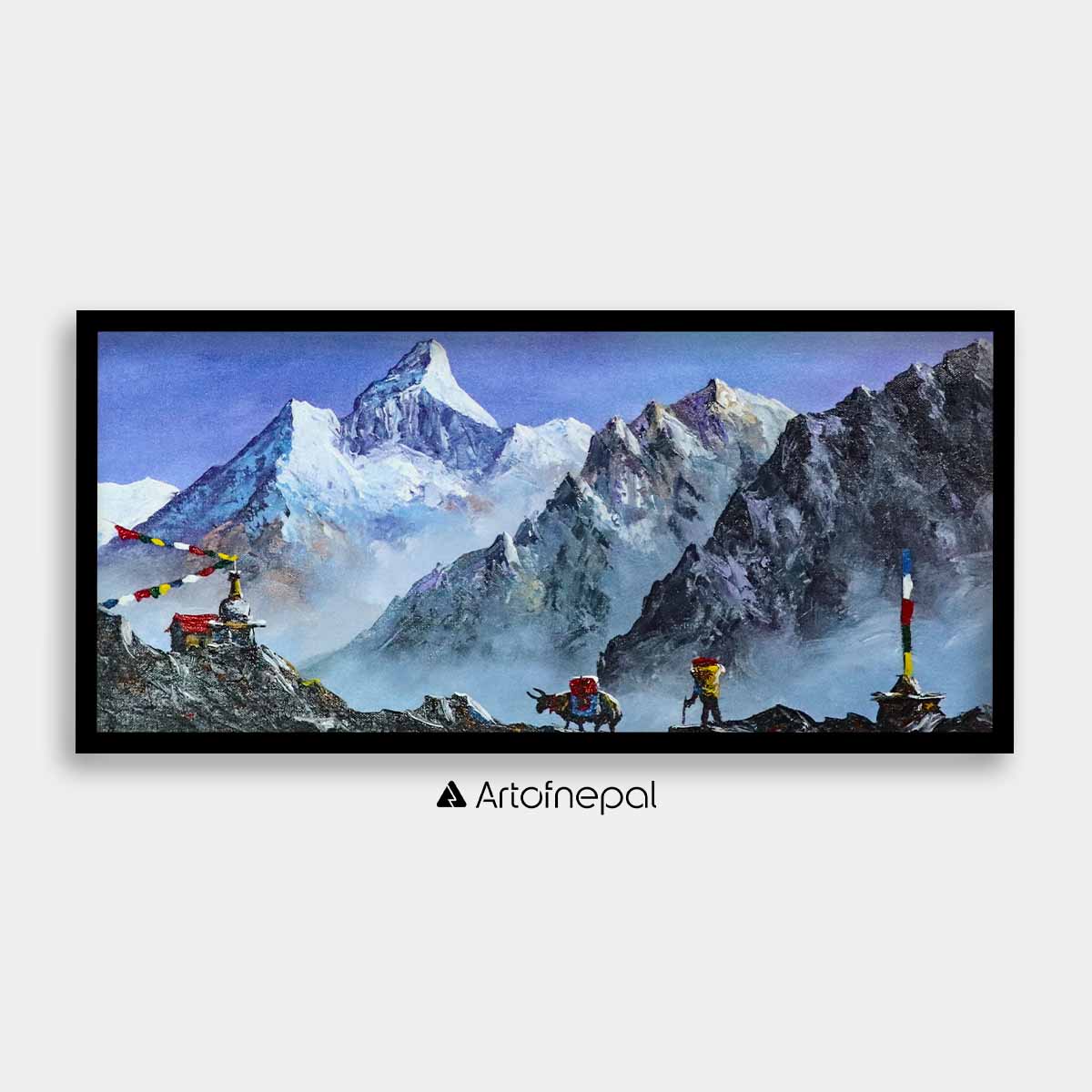 ALBT08 - Snow capped Ama Dablam and Hills - Artofnepal