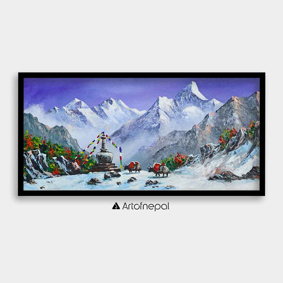 ALBT13 - Snow capped Mt.Everest and Ama Dablam - Artofnepal