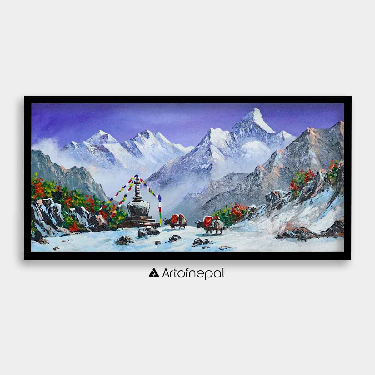 ALBT13 - Snow capped Mt.Everest and Ama Dablam - Artofnepal