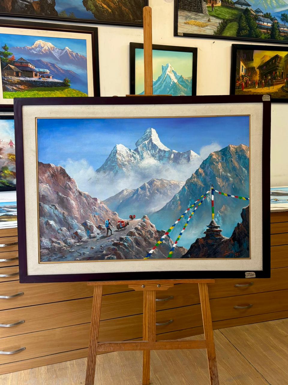 ALBT35 - Scenery of Ama Dablam and Hills - Artofnepal