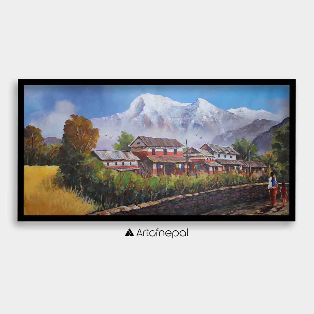 ALBT38 - Mt.Annapurna seen from Village - Artofnepal