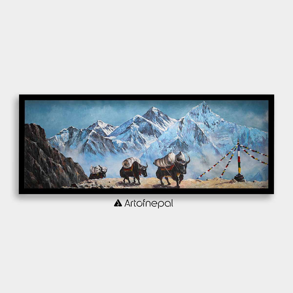ALBT42 - View of Mt.Everest and Yak - Artofnepal