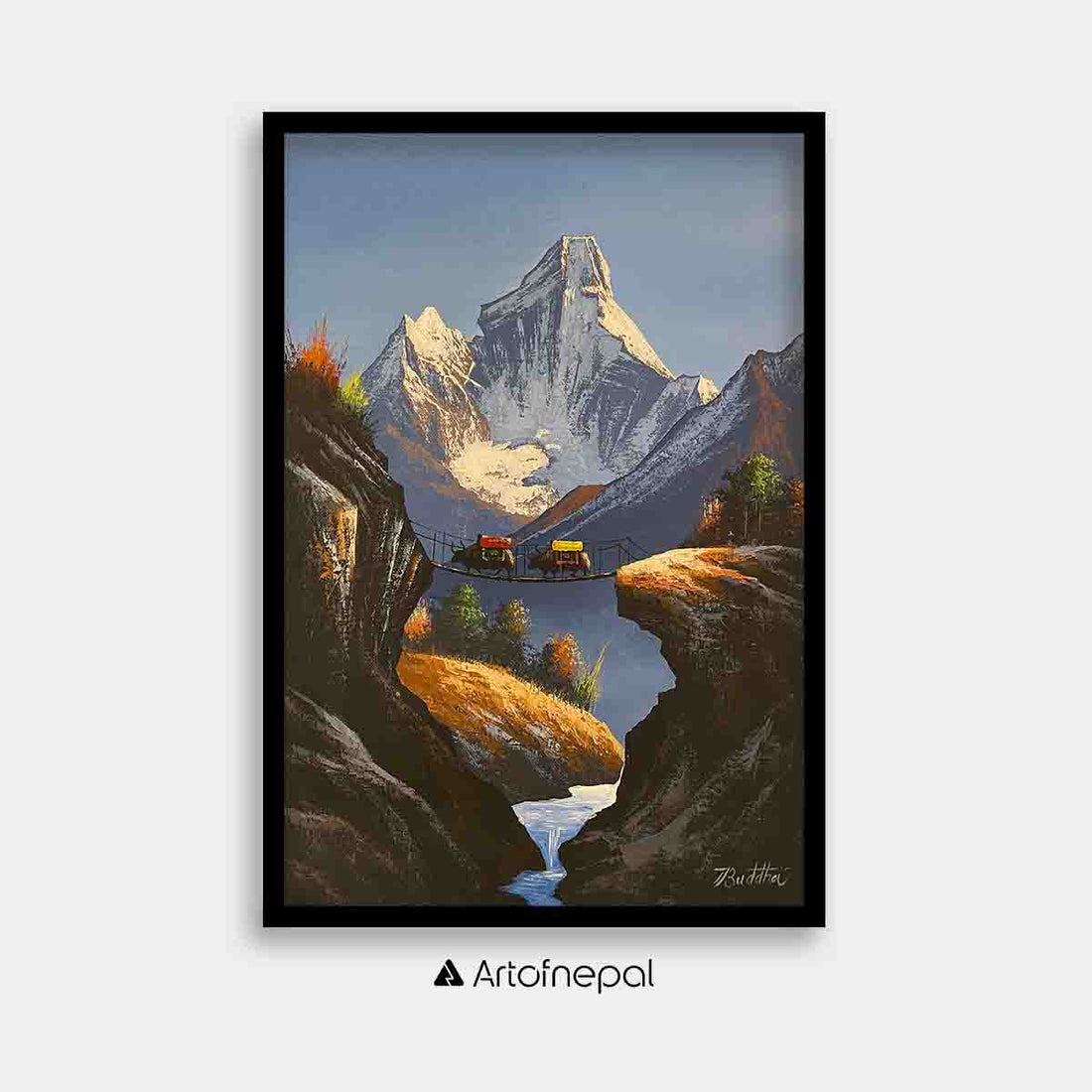 ALJC03 - Scenery of Ama Dablam and Yaks - Artofnepal