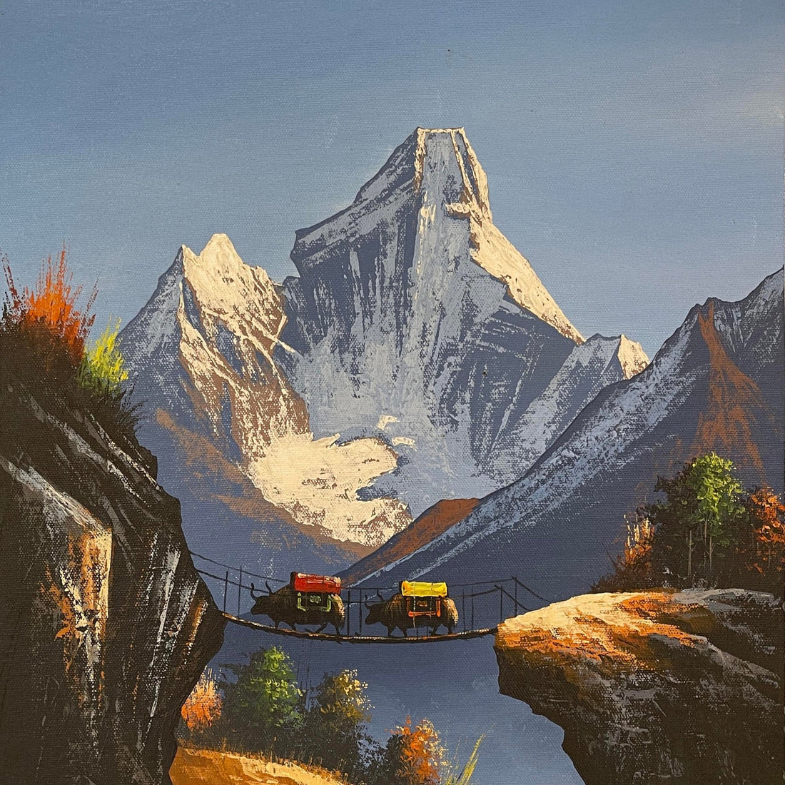 ALJC03 - Scenery of Ama Dablam and Yaks - Artofnepal