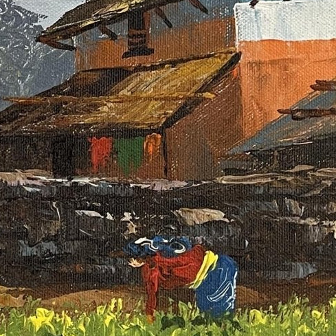 ALJC04 - Mt.Annapurna and Nepali house - Artofnepal
