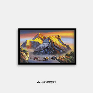 ALJC06 - View of Mt.Everest and Yaks - Artofnepal