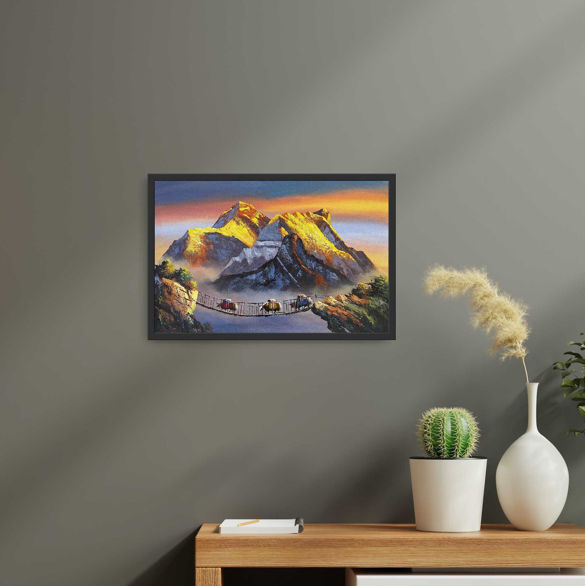 ALJC06 - View of Mt.Everest and Yaks - Artofnepal