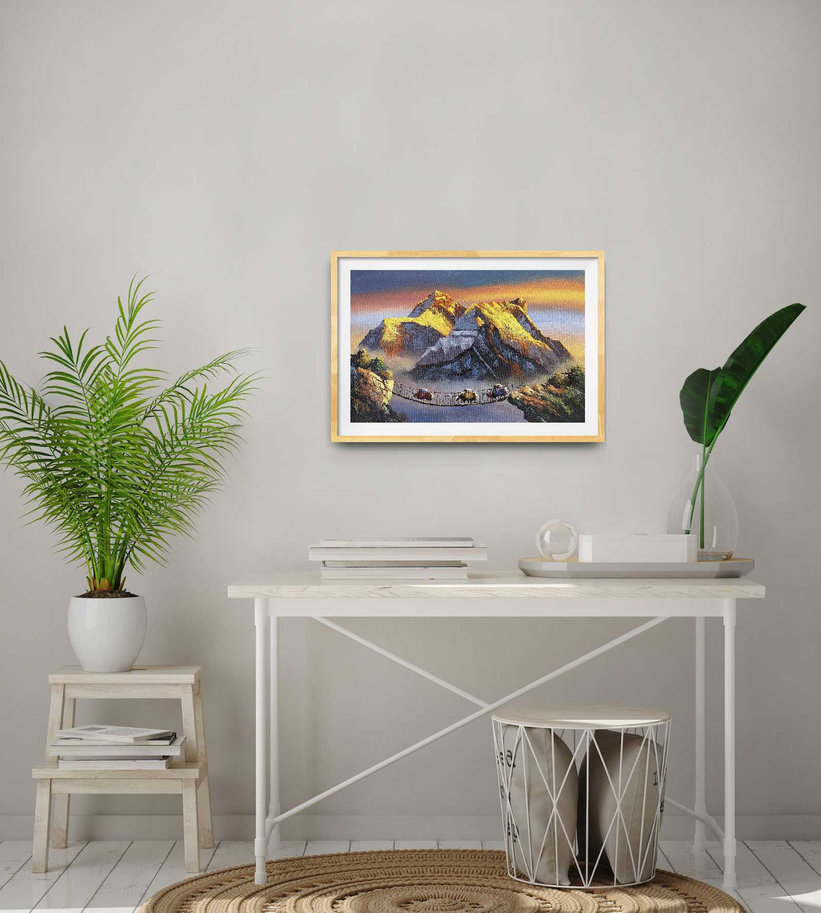 ALJC06 - View of Mt.Everest and Yaks - Artofnepal