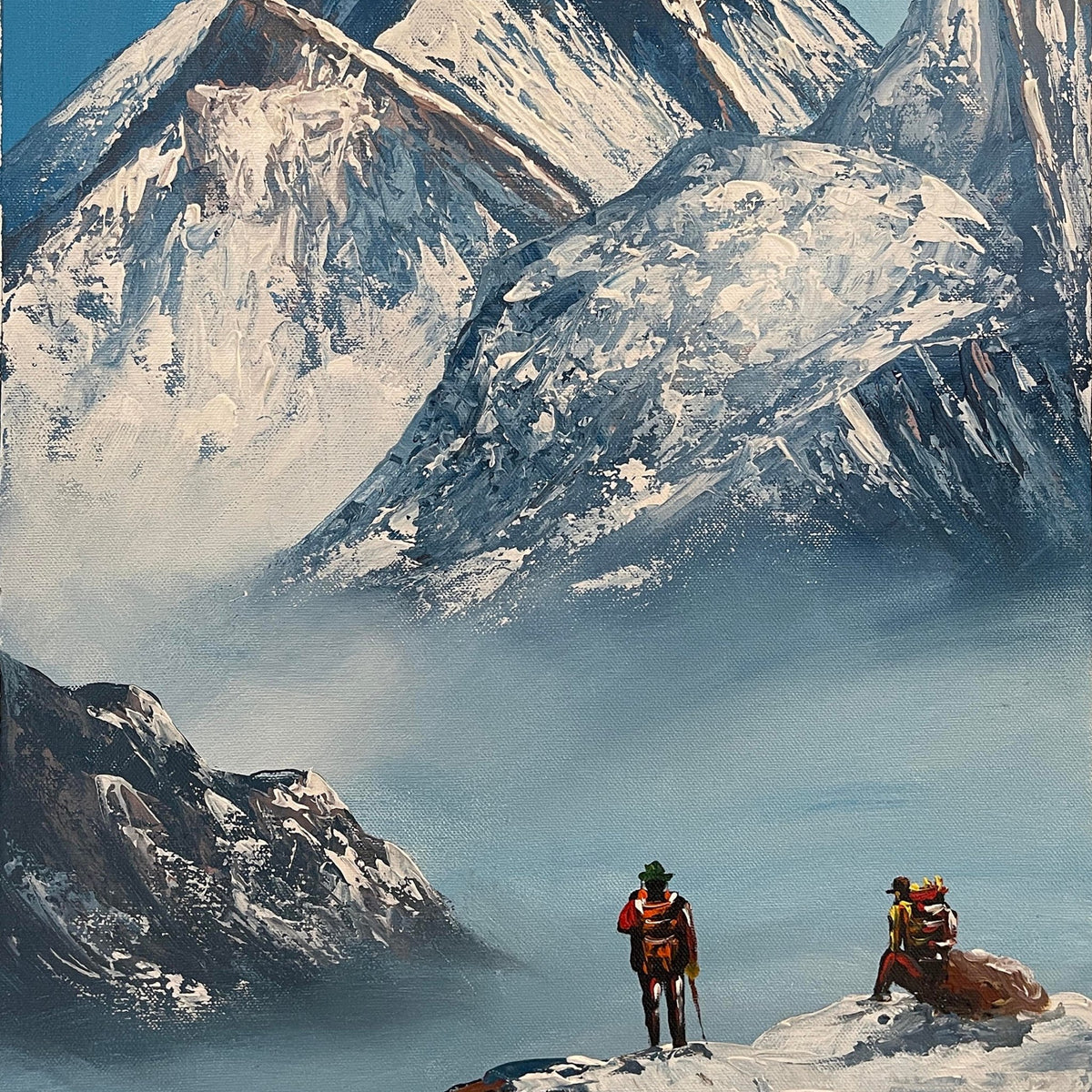 ALJC07 - Trekkers looking at the Mount Everest range - Artofnepal