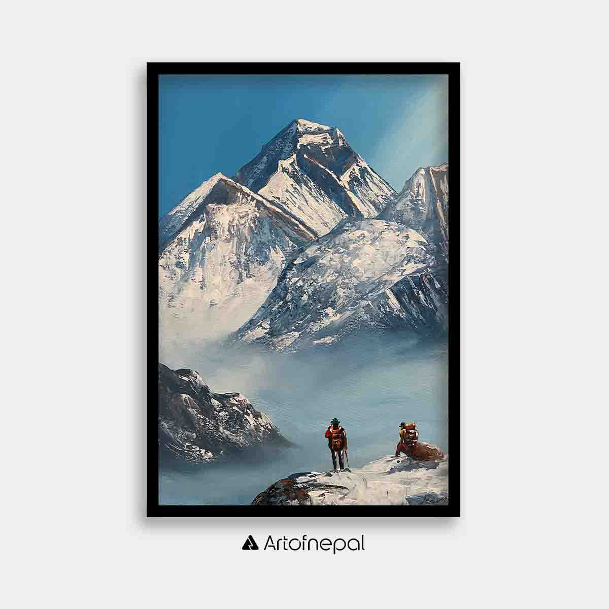 ALJC07 - Trekkers looking at the Mount Everest range - Artofnepal