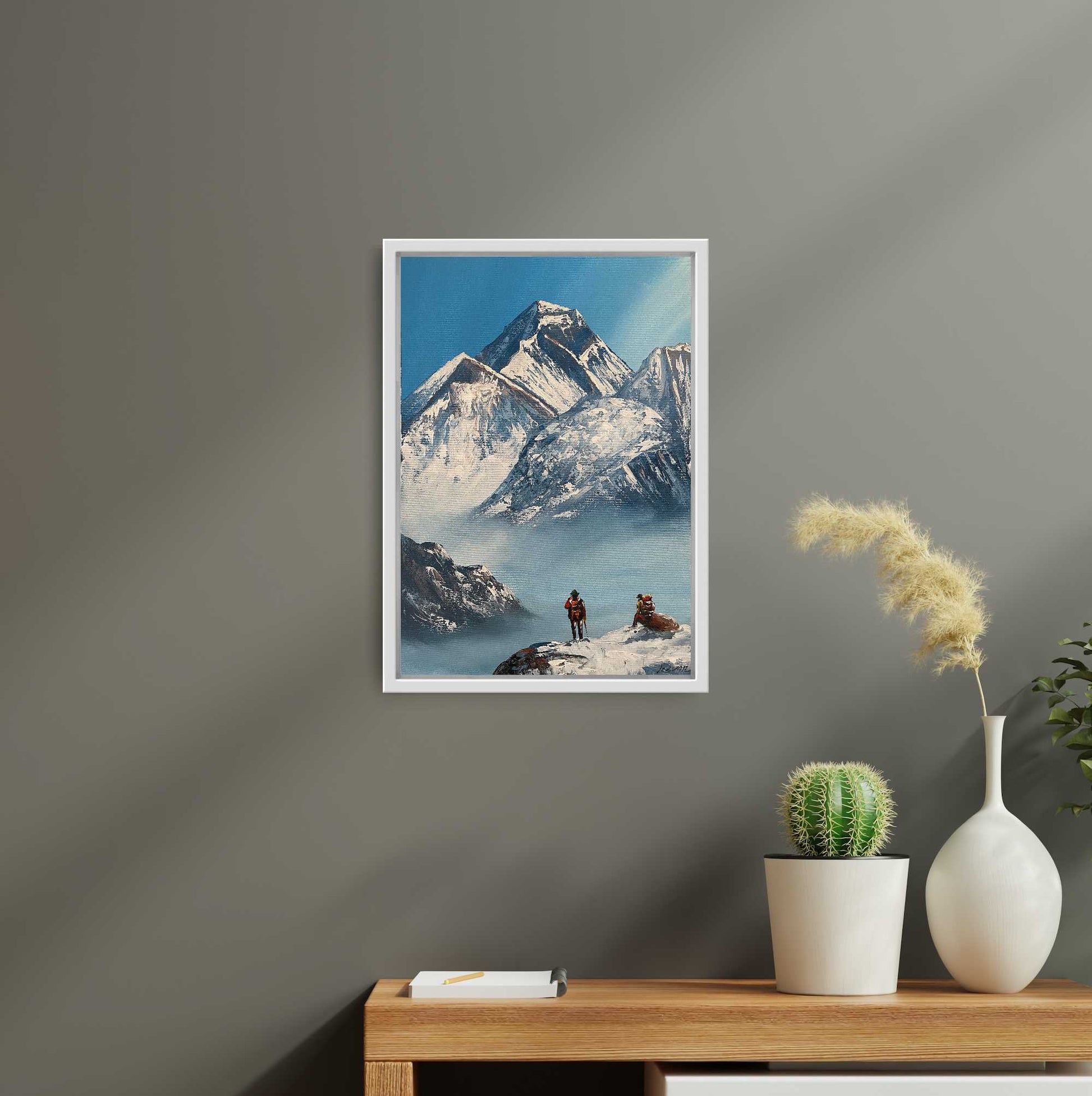 ALJC07 - Trekkers looking at the Mount Everest range - Artofnepal