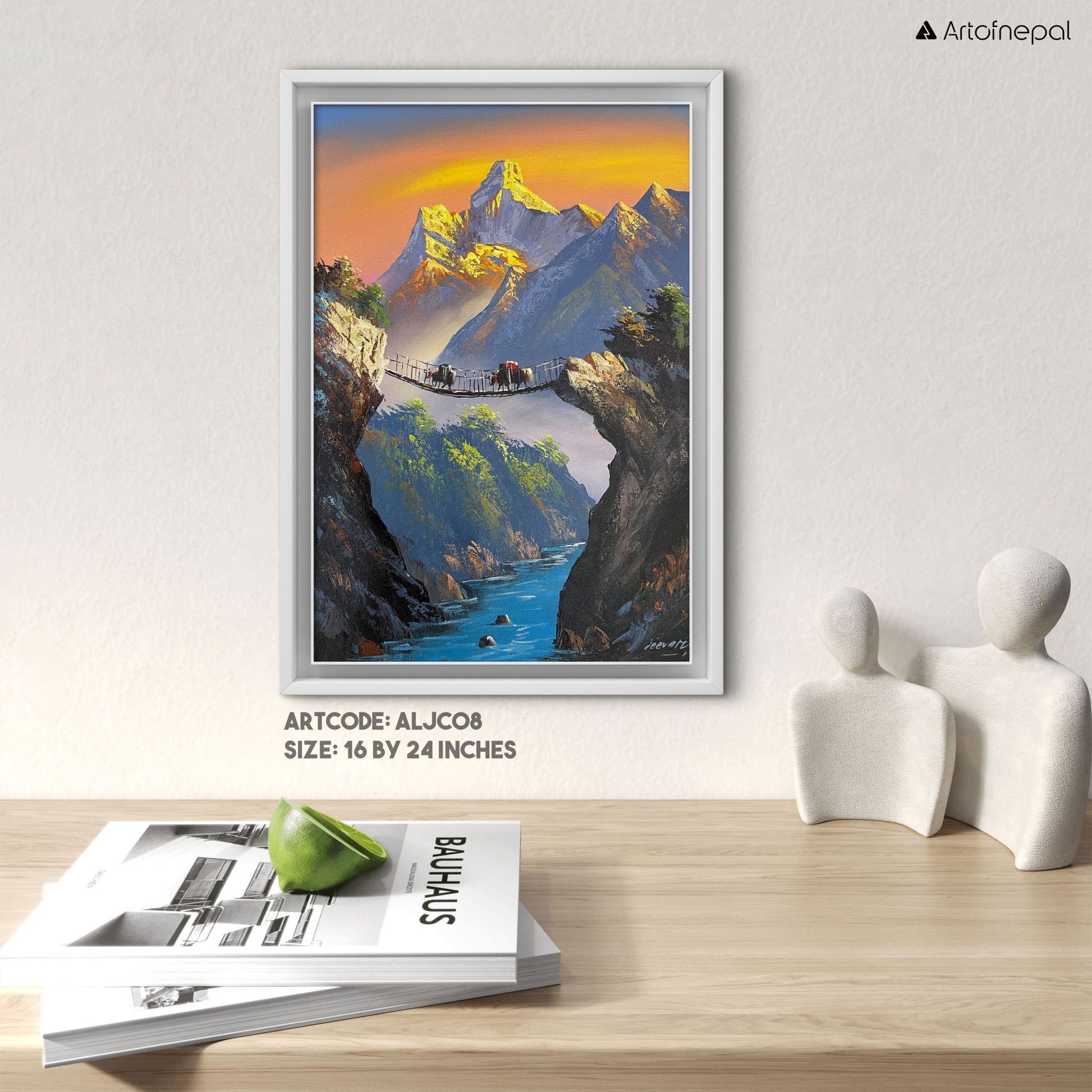 ALJC08 - A small bridge in front of Mt.Ama Dablam - Artofnepal