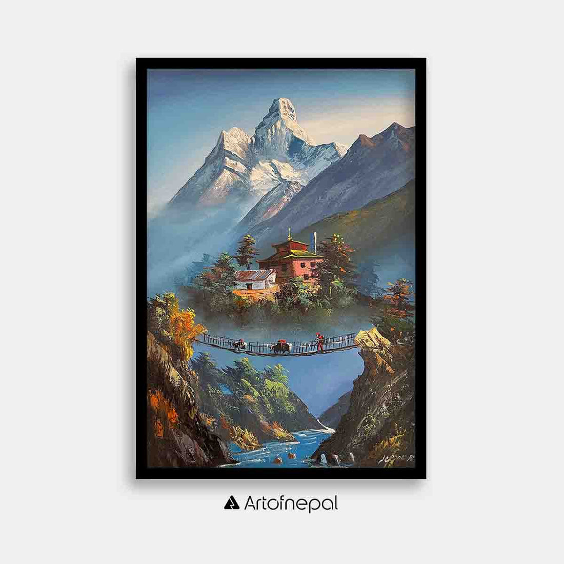 ALJC09 - A small Temple in front of Mt.Ama Dablam - Artofnepal